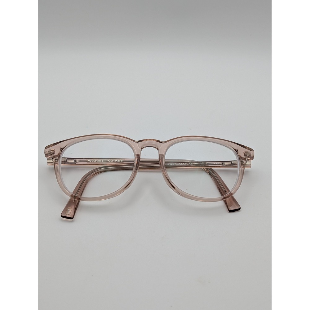 Warby Parker Durand M 668 Rose Water Pink Crystal Eyeglass Frames Only 48-18-142 - Picture 10 of 13